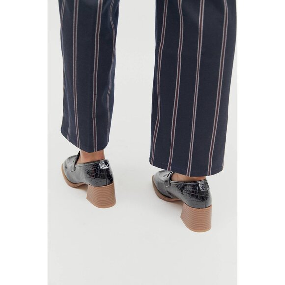 Urban Outfitters Lucy Croc Shiney Slip-on Faux Leather Loafer Block Heel Size 7 - Picture 3 of 14